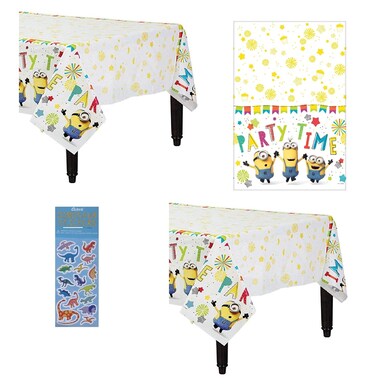 amscan Despicable Me Birthday Party Supplies Bundle Includes Plastic Table Covers - 2 Pack