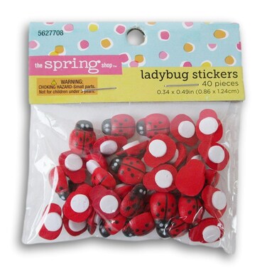 Show-Offs Mini Ladybug 3D Stickers - 40 Pieces