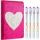 Outus 4 Pcs Sequin Notebook Christmas Journal Gift, Vibrant Pink, Heart
