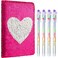 Outus 4 Pcs Sequin Notebook Christmas Journal Gift, Vibrant Pink, Heart
