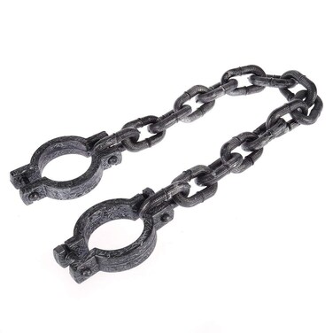 BinaryABC Plastic Wrist Shackles Prison Handcuffs Chain Links,Halloween