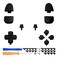 eXtremeRate Replacement D-pad R1 L1 R2 L2 Triggers Share Options Face Buttons, Chrome Black Full Set Buttons Compatible with ps5 Controller BDM-030 - Controller NOT Included