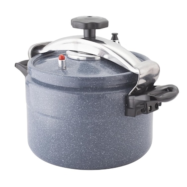 9L Granite Pressure Cooker, Induction Base, Heavy Duty Aluminium, Fast Cooking, Safety Lock Lid