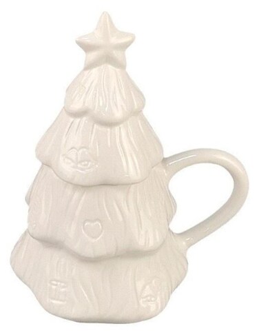 Smart painting cup with lid for Boys and Girls - DIY ceramic tree shape painting cup Ideal gift for Christmas and party favor.