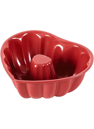 Wilton Red Heart-Shaped Non-Stick Fluted Tube Pan, 8-Inch