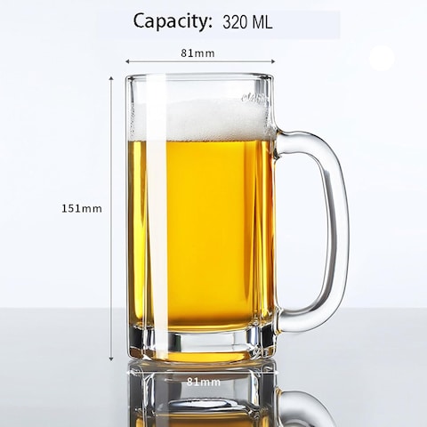 Tumbler Glasses Set of 6, 320ml - Glass Cups, Heavy Base Juice Glass, Small Drinking Glasses Set