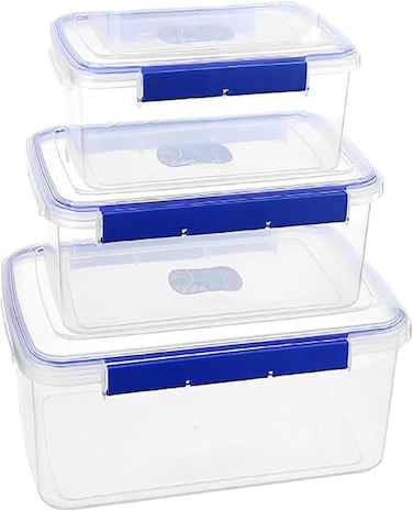 Food Storage Containers, 24,14,7 Liter Stackable Kitchen Organizer Boxes, BPA Free &amp; Microwave Freezer Dishwasher Safe Boxes, Freezer Storage container