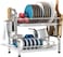 Dish Drying Rack, Stainless Steel 2 Tier Dish Rack with Drain Board, Utensil Holder, Cutting Board Holder, Non-Rust Dish Drainers