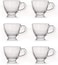 Glass Coffee Mug 6Pcs Set 80ml, Cute Creative Cup Unique Bead Design for Office and Home, Dishwasher and Microwave Safe