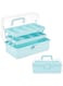 BTSKY 3-Layer Plastic Dividing Storage Box Craft Organizer and Storage with Adjustable Spacers Portable Handled Art Supply Organizer Multipurpose Home Utility Box for Medicine Box Sewing Box Organizer