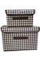 2 Pack Houndstooth Storage Bags, Clothes Storage Bins Foldable Closet Organizers Storage Containers Home Office Closet Toys Clothes ( 8L+23L)