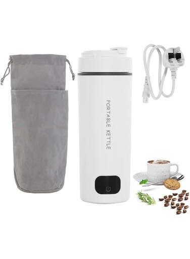 Portable Electric Kettle, 316 Stainless Steel Travel Electric Kettle, 475ml Travel Tea Kettle, 6 Variable Presets, Auto Shut-off, with Cup Bag And Brush, for Boiling Water Making Tea Coffee Milk