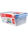 Emsa 508567 Clip &amp; Close 3-piece set of food storage containers volume in litres 1; 2.3; 3.7, transparent/blue