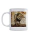 Lion Printed Mug White/Brown/Beige