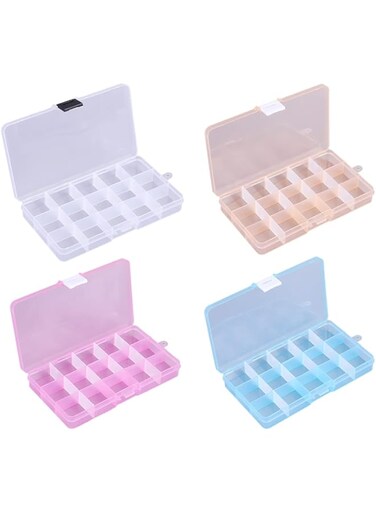 Defsedar Jewelry Storage Box 15 Square Meters of PP Material Detachable Partition Storage Box, Jewelry Box Suitable 4PCS multicolour