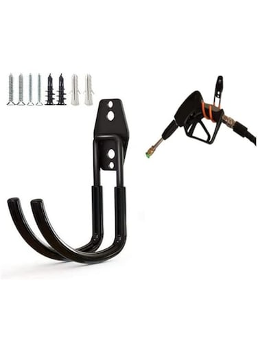 zoele Heavy Duty Metal Wall Mount Storage Hook, 77 lbs Capacity, for High Pressure Water Gun, Hose, Bicycle, Ladder, Tools (Black)