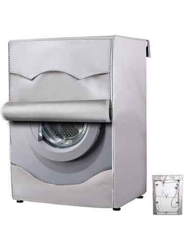 Washing Machine Cover Waterproof Case Home Sunscreen Laundry Dryer Polyester Silver Coating Roller Dustproof Covers (60x60x85cm) (Silver(60*65*85))