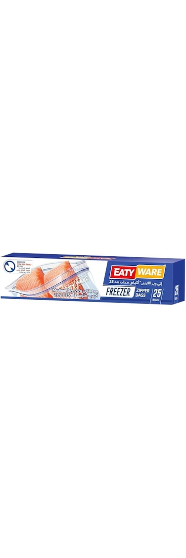 Eatyware Zipper Freezer Bags 25-Pieces, 26.8 cm x 27.9 cm Size