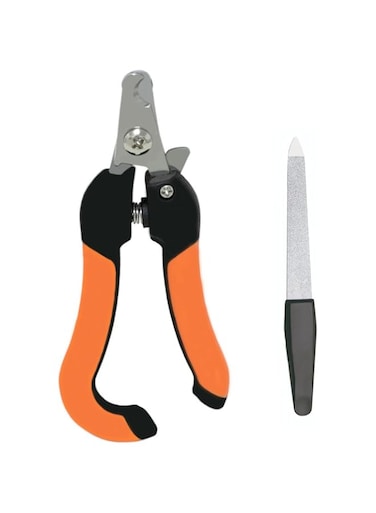 CATCHY Pet Nail Clipper Set for Dogs and Cats, Dog Nail Trimmer Set with Nail File, Cat Nail Clipper Set, Dogs and Cats Nail Clippers with Safety Guard (Orange)