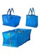 Frakta Storage, Shopping L &amp; M size Bag Set of 3 Straps Strong Handles &amp; Zippers, Storage Totes For Space Saving, Fold Flat, Alternative to Moving Box, Made of Recycled Material (SET OF 3)