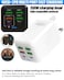 150W UK 6 Ports Multifunctional Super Fast Charging Adapter Mobile Phone Charger Travel Power Adapter White