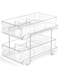 MIXDE 2 Tier Clear Organizer with Dividers, Multi-Purpose Slide-Out Storage Container, Bathroom Vanity Counter Organizing Tray, Under Sink Closet Organization, Kitchen Pantry Storage Bins