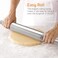 Stainless Steel Rolling Pin for Baking &ndash; Non Stick Dough Roller with Smooth Surface, Heavy Duty Metal Rolling Pin for Pizza, Cookies, Bread &amp; Pastry &ndash; Easy to Clean Kitchen Baking Tool