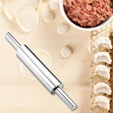 Stainless Steel Rolling Pin for Baking &ndash; Non Stick Dough Roller with Smooth Surface, Heavy Duty Metal Rolling Pin for Pizza, Cookies, Bread &amp; Pastry &ndash; Easy to Clean Kitchen Baking Tool