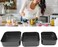 Non-Stick Springform Baking Pan Set of 3 &ndash; Leakproof Square Cake Pans with Quick Release Bottom for Cheesecake &amp; Desserts