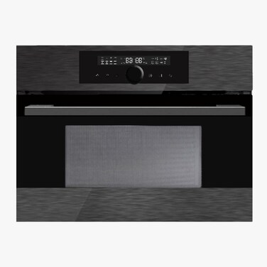 CM ROYAL MATTE 45cm Built-In Combi Microwave &ndash; 44L Microwave Oven with Touch &amp; Knob Control, Brushed Black &amp; Grey Glass
