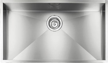 Single Bowl Under-Mount Kitchen Sink &ndash; Stainless Steel Utility Sink with R10 Corners, 77x44cm