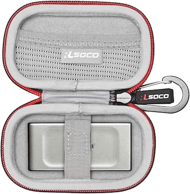 RLSOCO Case for Kingston XS1000/XS1000R/XS2000 External Solid State Drives   Travel Organzier Case Cover Shockproof, Dustproof, Water-Resistant Storage Pouch with Carabiner