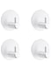 [YNOBUN]Round Hooks Bathroom Hooks Aluminium Waterproof Self-Adhesive Heavy Duty Towel Bathroom Hooks Wall Mounted Hooks for Hanging Towels, Coats, Keys and Household Kitchen Items, Set of 4 (Silver)