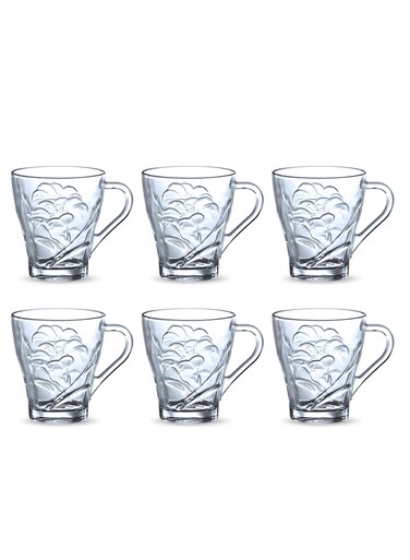 Glass Coffee and Tea Mug, 270ml, Crystal Clear, Heat-Resistant 6pcs set