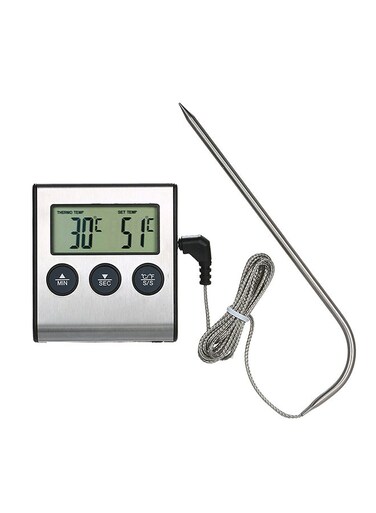 Food Thermometer Silver/Black 2.56 x 2.83 x 0.71inch