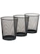 Big Christmas Gift Round Mash Waste Basket Trash Can Recycling Bin, Pack of 3