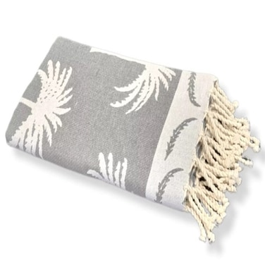 Palm   Beach Towel 100% recycled cotton Grey