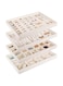 Mebbay Large Stackable Velvet Jewelry Trays Organizer, Jewelry Storage Display Trays for Drawer, Earring Necklace Bracelet Ring Organizer, Set of 4 (Warm White), 13.8" x 9.5" x 1.18