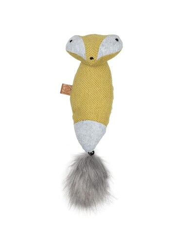 D&amp;D Rocco Catnip Cuddle Cat Toy - CHENNILLE YELLOW/40X11CM