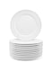 Foraineam 12 Pieces 8 Inch Round Porcelain Salad Plates Dessert Plate Set White Dinnerware Dish Serving Plates