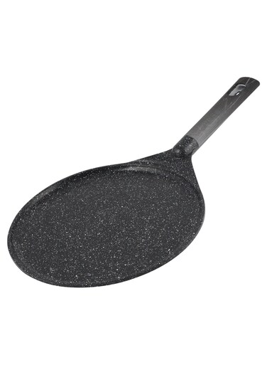Life Smile 28cm Nonstick Pizza Pan &ndash; Granite Coating, Induction Bottom, Multi-Layer Aluminium, Scratch Resistant, Easy Clean Flatbread &amp; Pizza Tawa
