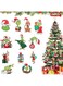 Dailychic Green Grinch Christmas Tree Decorations, 24PCS Cute Wooden Hanging Ornaments for Tree,Christmas Party Indoor Decoration Supplies