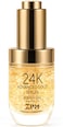 24K Gold Anti Aging Face Serum Moisturizer Enriched with Vitamin C Serum, Hyaluronic Acid, Vitamin E Cream for Day and Night Wrinkle Reduction, Re-Activate Skin Youth (1FL.OZ)