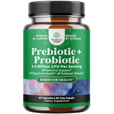 Natures Craft Prebiotics And Probiotics Gut Health Supplement - Super Potent Digestive Health Acidophilus Probiotic Capsules With Men And Womens Probiotics And Prebiotics For Colon Digestive Support