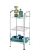 3-Tier Metal Shelf Organizer with Handles, Chrome-Plated Free Standing Storage Rack, Slim Wire Shelving Tower for Bathroom, Kitchen, Laundry &amp; Pantry Storage - ZEN-257 silver 33x28x71cm