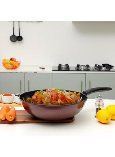 Carbon Steel Wokpan Red 30cm