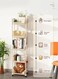 5-Layer Practical Rolling Storage Vehicle White Lockable Wheel Debris Storage Rack, 30 * 20 * 110cm