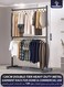 Double Rod Clothing Rack Heavy Duty Dual Layer Clothes Drying Stand Garment Organizer Open Armoire with 2 Tier Hanger Rails and Bottom Storage Shelf, Strong 25mm Steel Pipes, 60kg Load Large Capacity Featuring Two Horizontal Bars for Hanging Clothes, Laundry Room, Balcony, Bedroom Sheets, Quilts, Blanket, Coats, Skirts, Shirts, Hats, Sweaters Holder 120cm