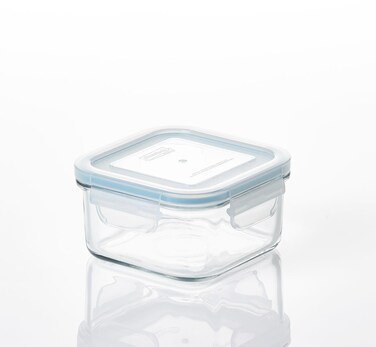 MCSB-049 Glass Food Storage Container 490ml Square Airtight BPA Free Microwave Safe