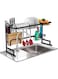 Dish Drying Rack and Drainer with Drip Tray and Cutlery Basket for Kitchen Countertop, 95 Black